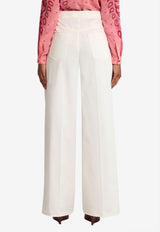 Etro Tailored Pants with Pegaso-Buttons White WREA0040-99TUEG0 W3796