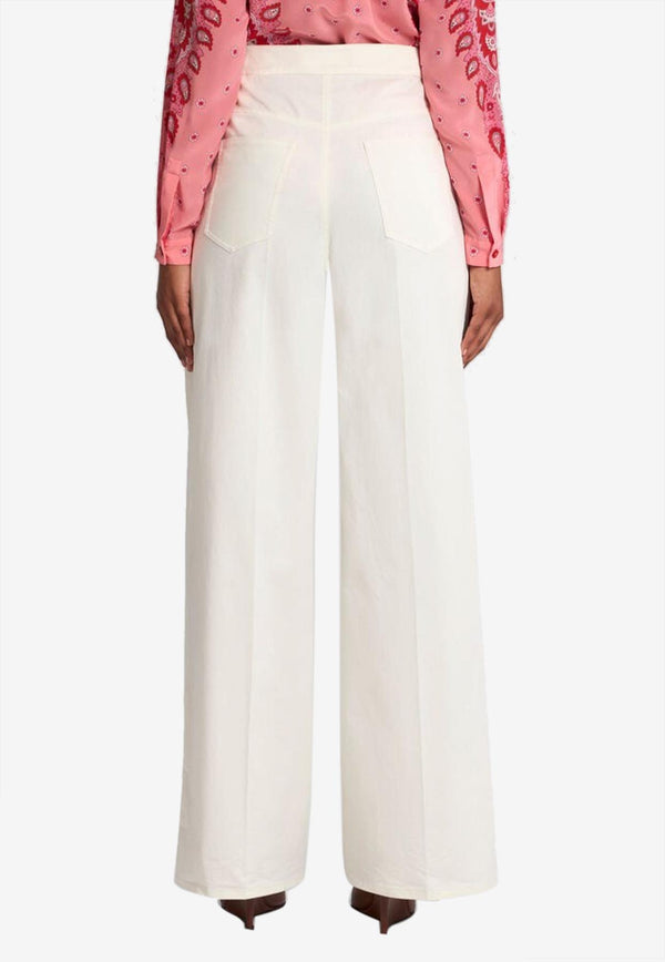 Etro Tailored Pants with Pegaso-Buttons White WREA0040-99TUEG0 W3796