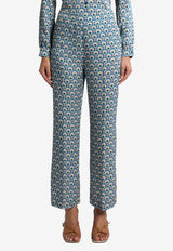Etro Micro Palm Tree Bootcut Pants Multicolor WREA0069-99SASV9 X0887