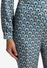 Etro Micro Palm Tree Bootcut Pants Multicolor WREA0069-99SASV9 X0887