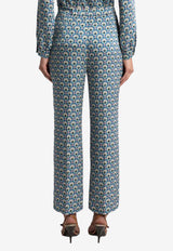 Etro Micro Palm Tree Bootcut Pants Multicolor WREA0069-99SASV9 X0887