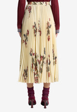 Etro Pleated Sable Skirt with Print  WRFA0058-99SASO9 X0804