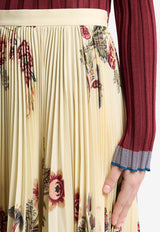 Etro Pleated Sable Skirt with Print  WRFA0058-99SASO9 X0804