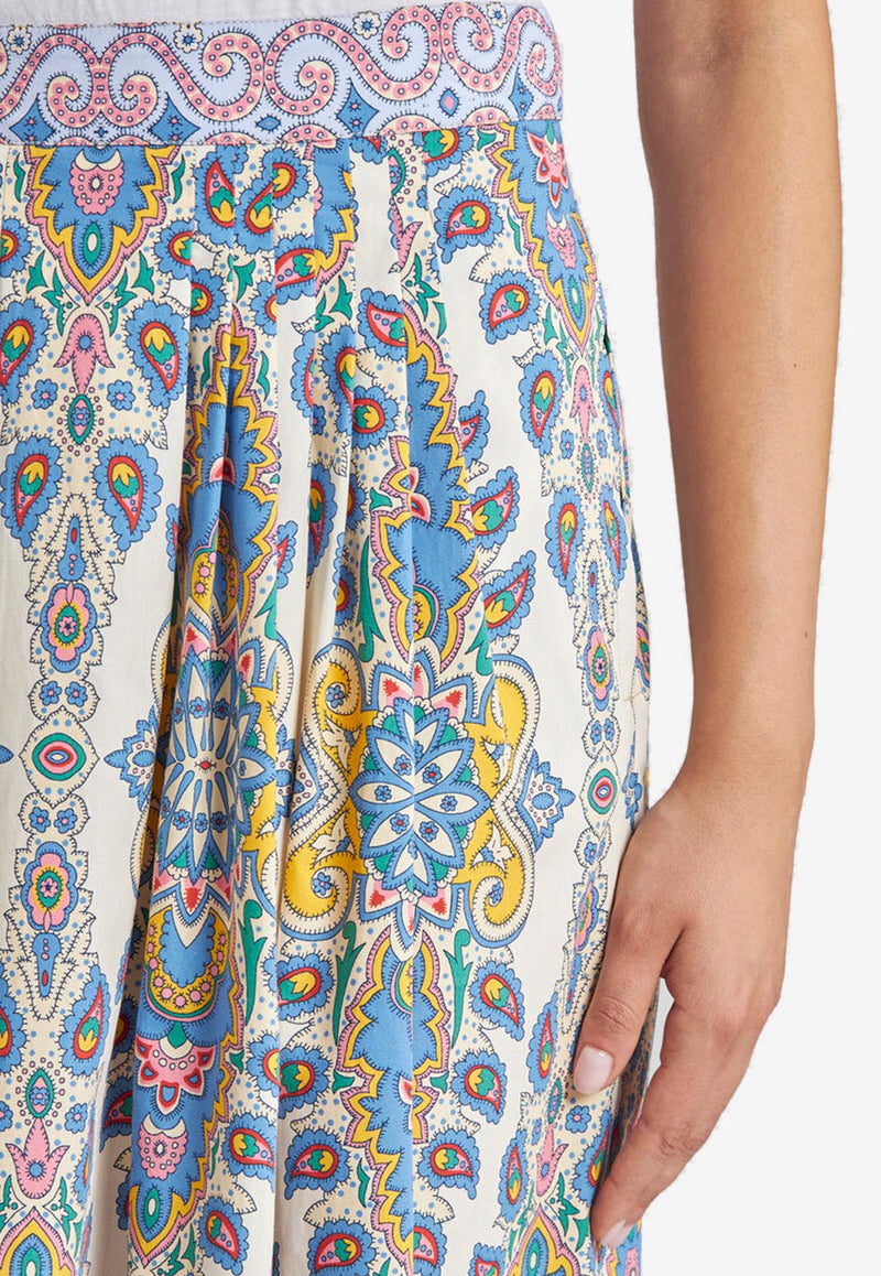 Etro Paisley Print High-Rise Midi Skirt White WRFA0112-99SP5B3 X0800