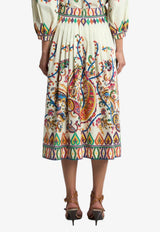 Etro Floral Paisley Print Poplin Midi Skirt Multicolor WRFA0112-99SP5I0 X0800