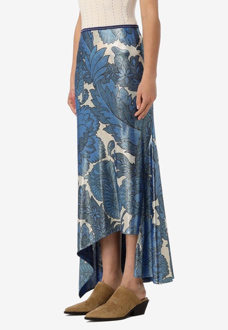 Etro Asymmetric Floral Maxi Skirt Multicolor WRFA0118-99IAS43 X0880