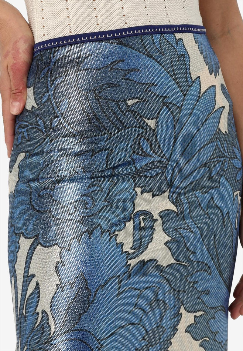 Etro Asymmetric Floral Maxi Skirt Multicolor WRFA0118-99IAS43 X0880