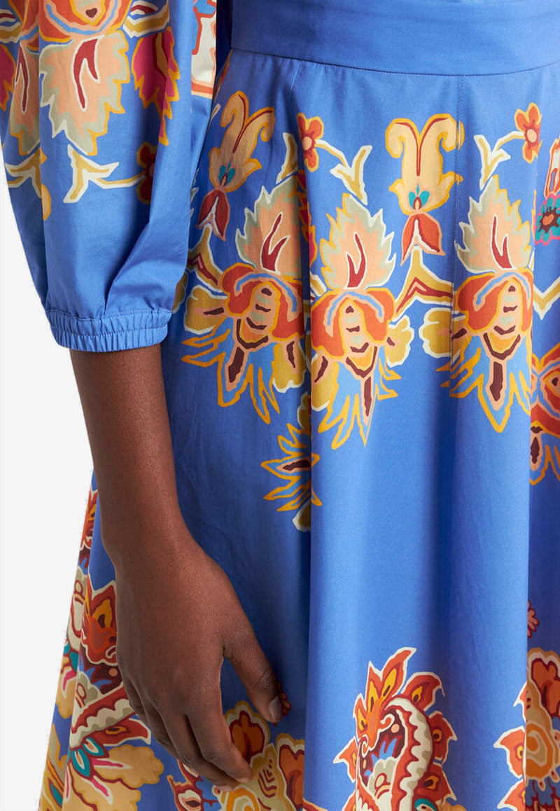 Etro Printed Poplin Midi Skirt WRFA0132-99SP5G1 X0880