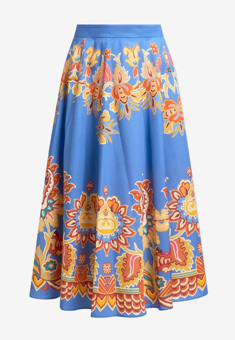 Etro Printed Poplin Midi Skirt WRFA0132-99SP5G1 X0880