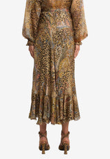Etro Peau D'Ange Silk Midi Wrap Skirt Multicolor WRFA0176-99SA1N9 X0826