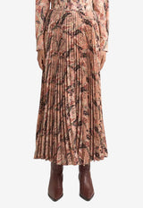 Etro Floral Paisley Plisse Maxi Skirt Multicolor WRFA0179-99SASU6 X0870