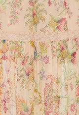 Etro Floral Print Silk Maxi Skirt Multicolor WRFA0183-99SP1N5 X0872