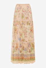Etro Floral Print Silk Maxi Skirt Multicolor WRFA0183-99SP1N5 X0872