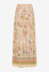 Etro Floral Print Silk Maxi Skirt Multicolor WRFA0183-99SP1N5 X0872