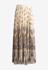 Etro Placed Print Crepe De Chine Plisse Maxi Skirt Multicolor WRFA0201-AKI01 X0820