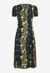 Etro Floral Print Midi Dress WRHA0006-99SAD98 X0810 Multicolor