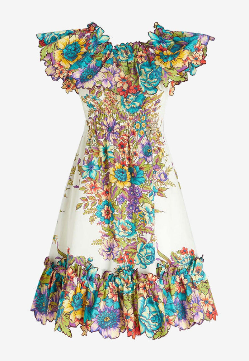 Etro Floral Print Off-Shoulder Dress WRHA0007-99SA582 X0800 Multicolor