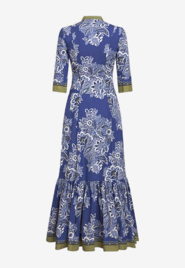 Etro Bandanna Print Maxi Dress WRHA0015-99SP528 X0883 Blue