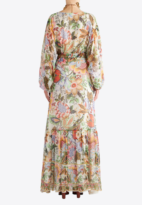 Etro Floral Maxi Silk Dress WRHA0026-99SP148 X0800