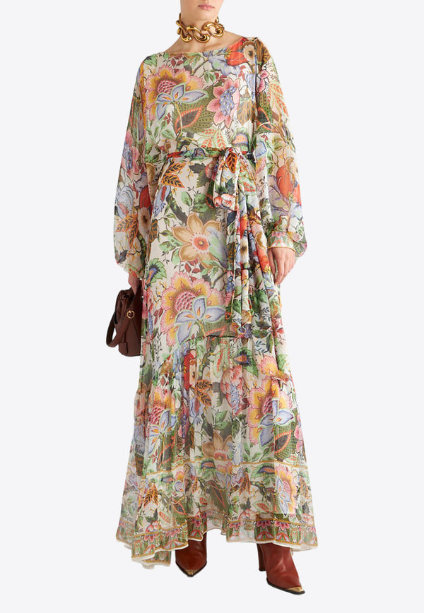 Etro Floral Maxi Silk Dress WRHA0026-99SP148 X0800