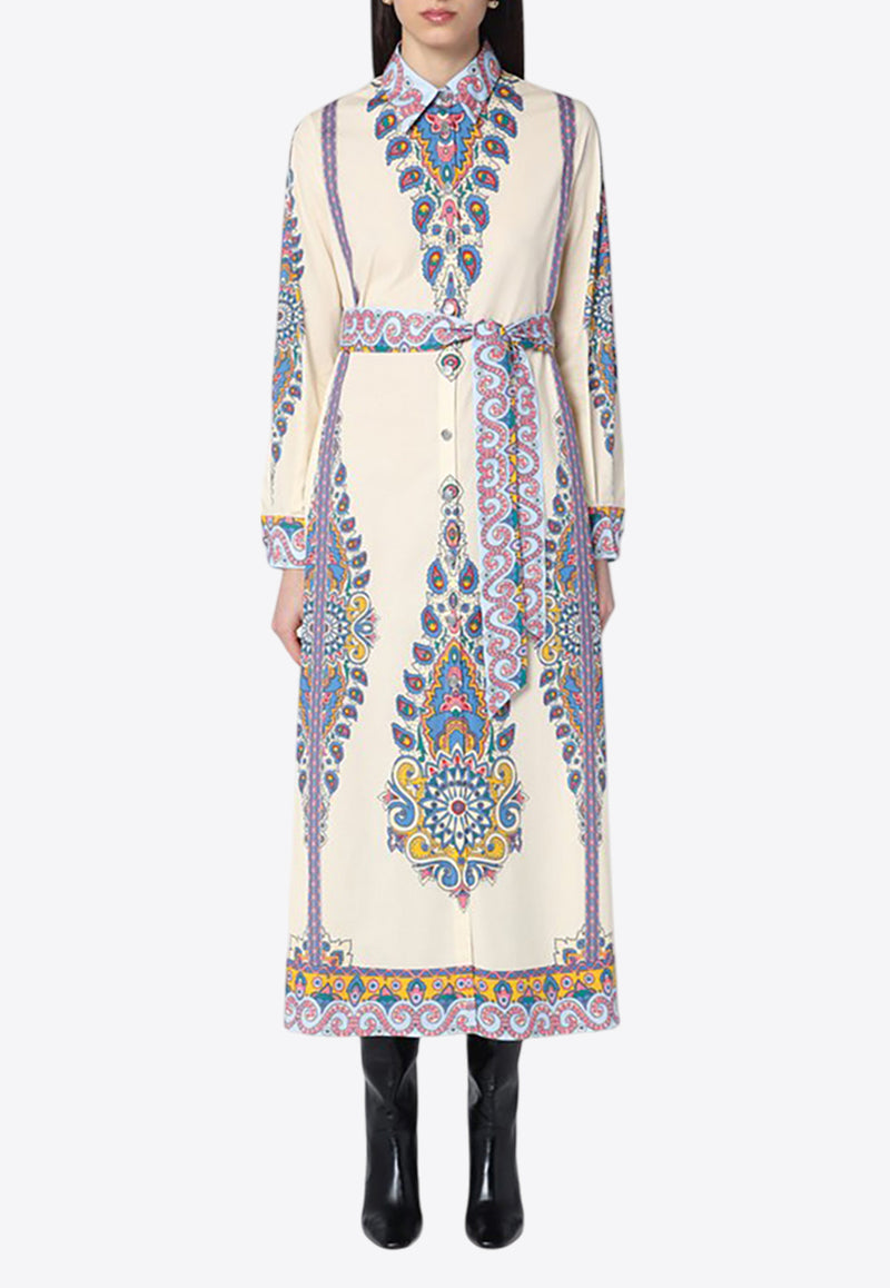 Etro Paisley Print Midi Shirt Dress Multicolor WRHA0195AV622/Q_ETRO-X0800