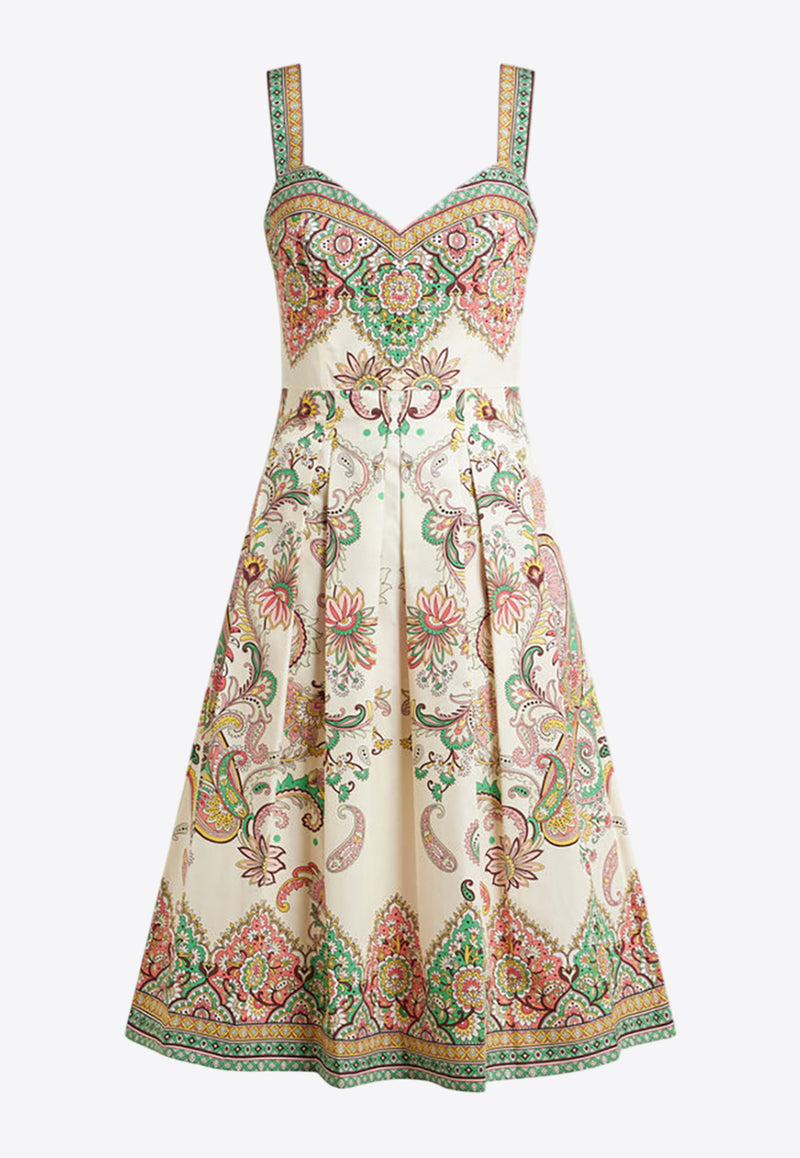 Etro Paisley Print Sleeveless Midi Dress White WRHA0253-99SP5C0 X0802