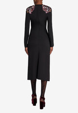 Etro Embellished Silk Midi Dress Black WRHA0271-99TU1K4 N0000