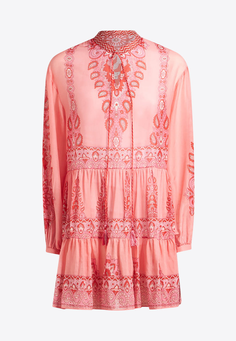 Etro All-Over Print Mini Dress Pink WRHA0316-AK759 X0872