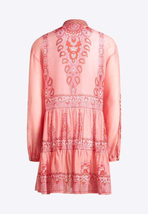 Etro All-Over Print Mini Dress Pink WRHA0316-AK759 X0872