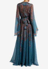 Etro Floal Paisley Maxi Silk Dress WRHA0407-99SP1G4 X0883