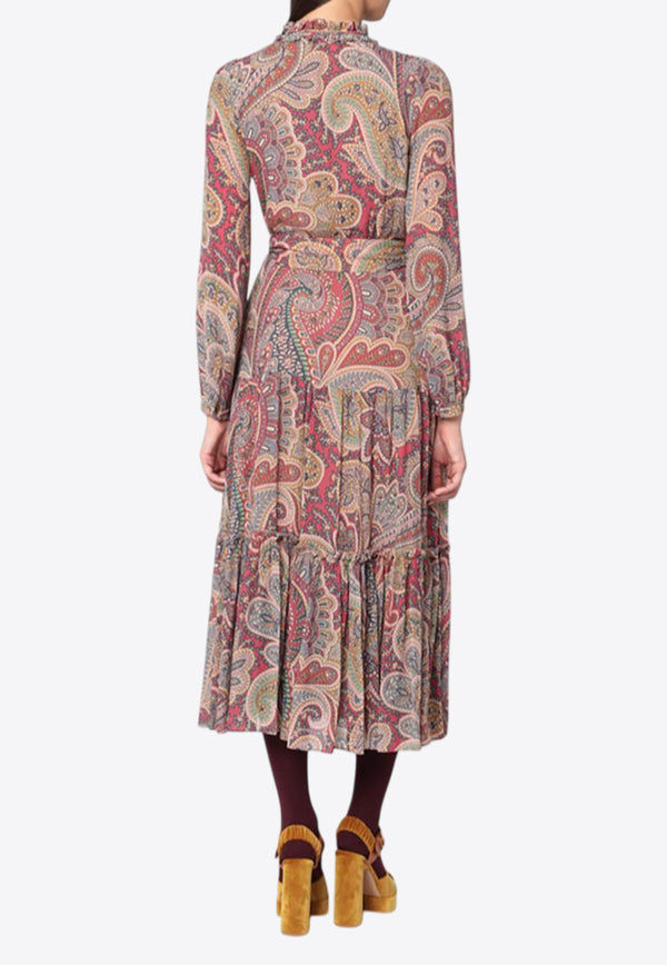 Etro Paisley Print Ruffled Midi Dress Multicolor WRHA041899SADF4_ETRO-X0867