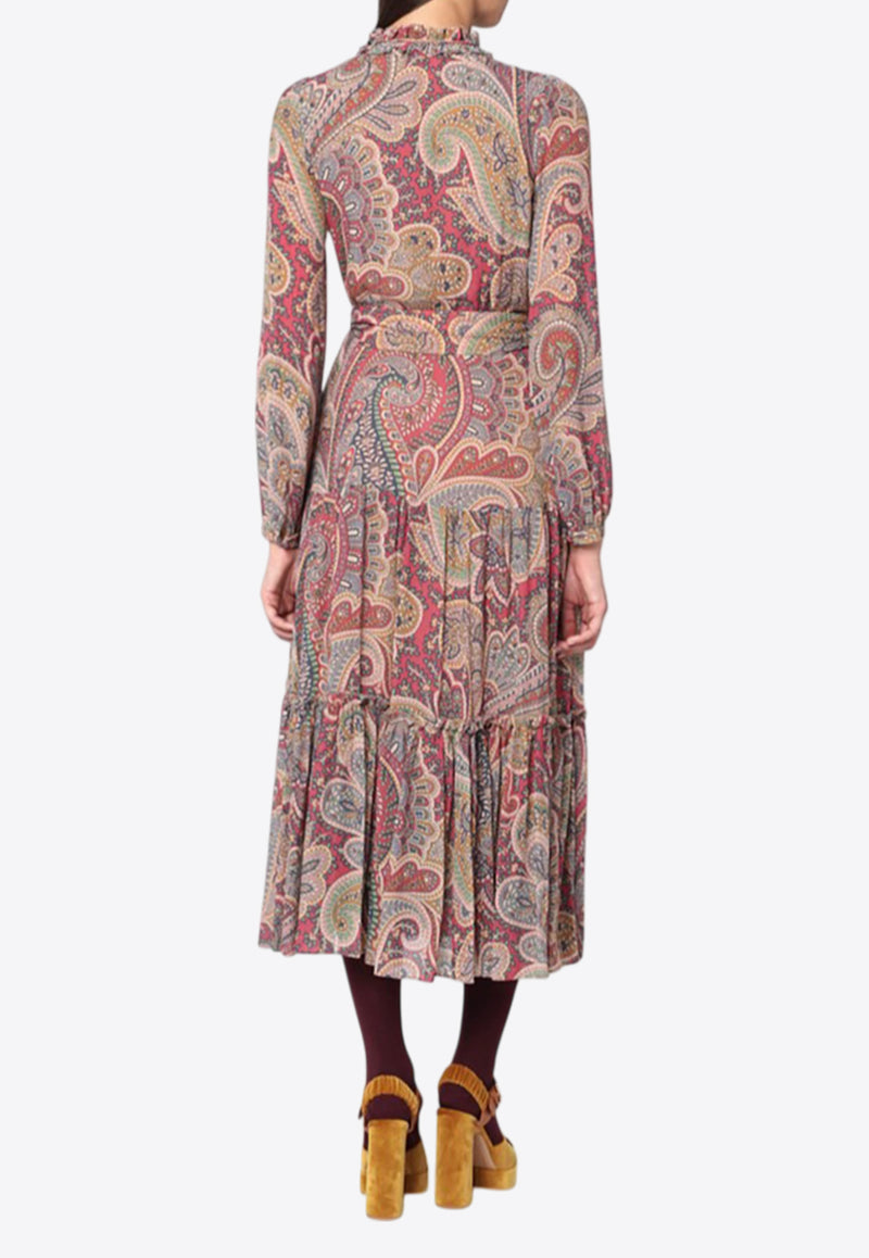 Etro Paisley Print Ruffled Midi Dress Multicolor WRHA041899SADF4_ETRO-X0867
