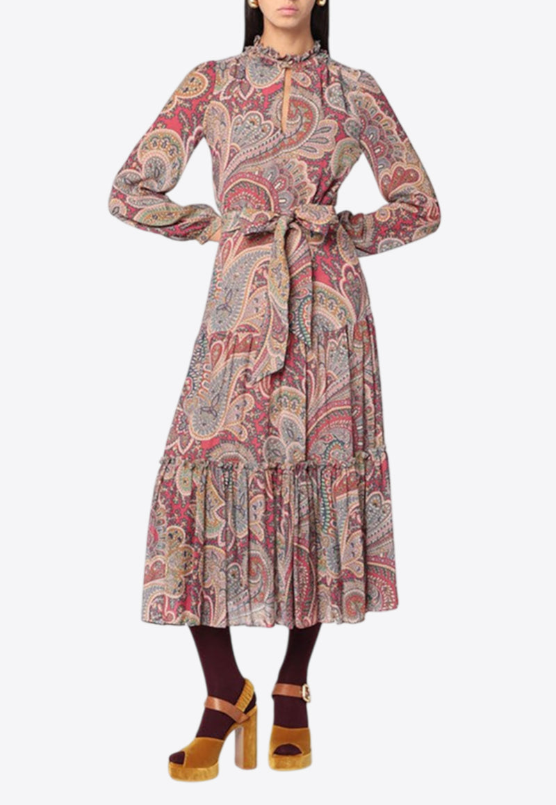 Etro Paisley Print Ruffled Midi Dress Multicolor WRHA041899SADF4_ETRO-X0867
