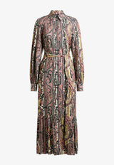 Etro Paisley Print Midi Shirt Dress Multicolor WRHA0561-99SA4E1 X0805