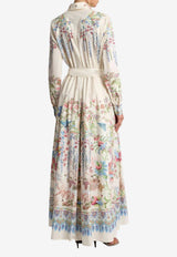 Etro Placed Print Belted Maxi Shirt Dress Multicolor WRHA0591-AKH59 X0802