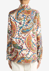 Etro Floral Paisley Print Silk Twill Shirt Multicolor WRIA0013-AKG02 X0801