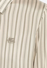 Etro Logo Embroidered Striped Silk Shirt White WRIA001399TR149/O_ETRO-S8450