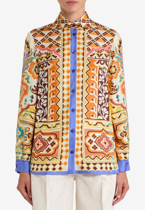 Etro Silk Shirt with Placed Print WRIA0019-AKA16 X0840