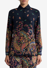 Etro Floral Paisley Print Crepe De Chine Shirt Multicolor WRIA0019-AKG19 X0883