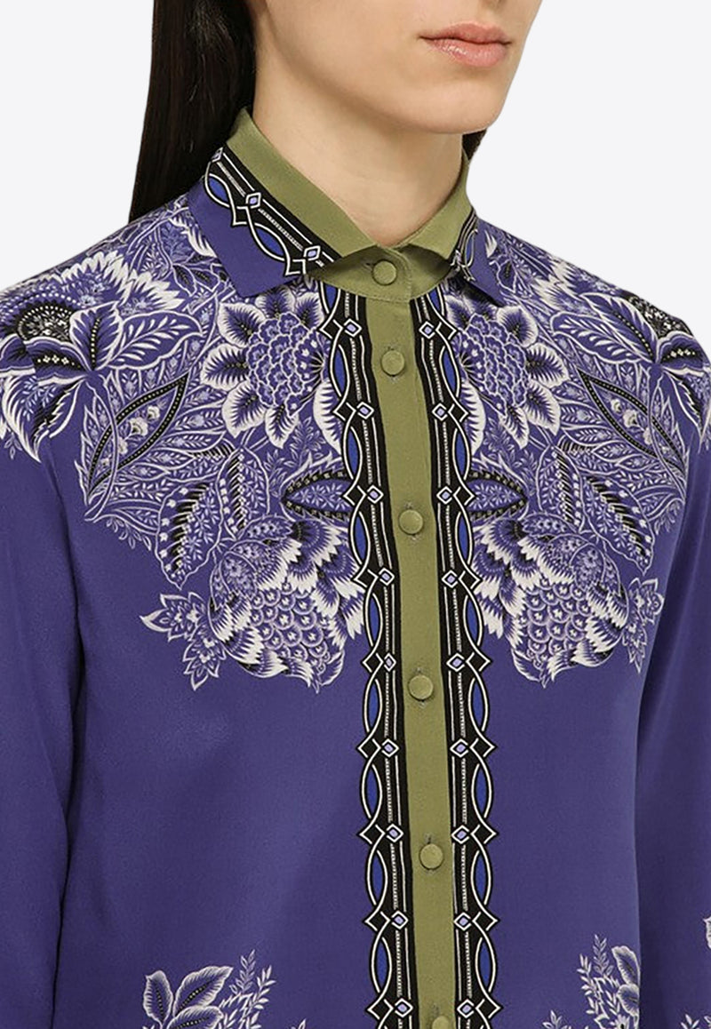 Etro Floral Print Silk Buttoned Shirt Blue WRIA0019AK012/O_ETRO-X0883