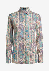 Etro Leafy Paisley Print Stretch Shirt Multicolor WRIA0020-99SAEH3 X0804