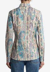 Etro Leafy Paisley Print Stretch Shirt Multicolor WRIA0020-99SAEH3 X0804