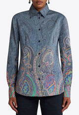 Etro Paisley Print Button-Up Shirt Blue WRIA0020-AK701 X0884