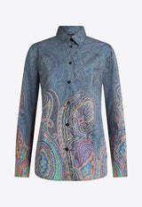 Etro Paisley Print Button-Up Shirt Blue WRIA0020-AK701 X0884