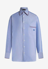 Etro Oxford Embroidered Pegaso Shirt Blue WRIA0028_99TU5H6_B0037