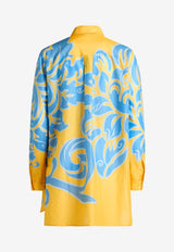 Etro Paisley Print Long-Sleeved Silk Shirt Yellow WRIA0029-AK735 X0840
