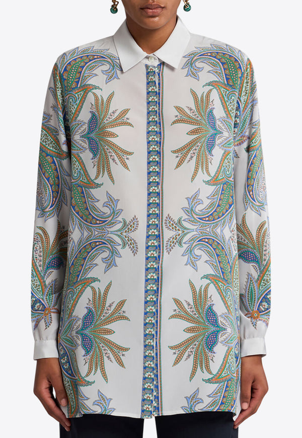 Etro Paisley Print Button-Up Silk Shirt Multicolor WRIA0029-AK793 X0830