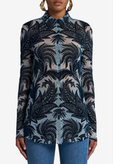 Etro Paisley Tulle Long-Sleeved Shirt Navy WRIA0041-AK801 S9001