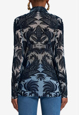 Etro Paisley Tulle Long-Sleeved Shirt Navy WRIA0041-AK801 S9001