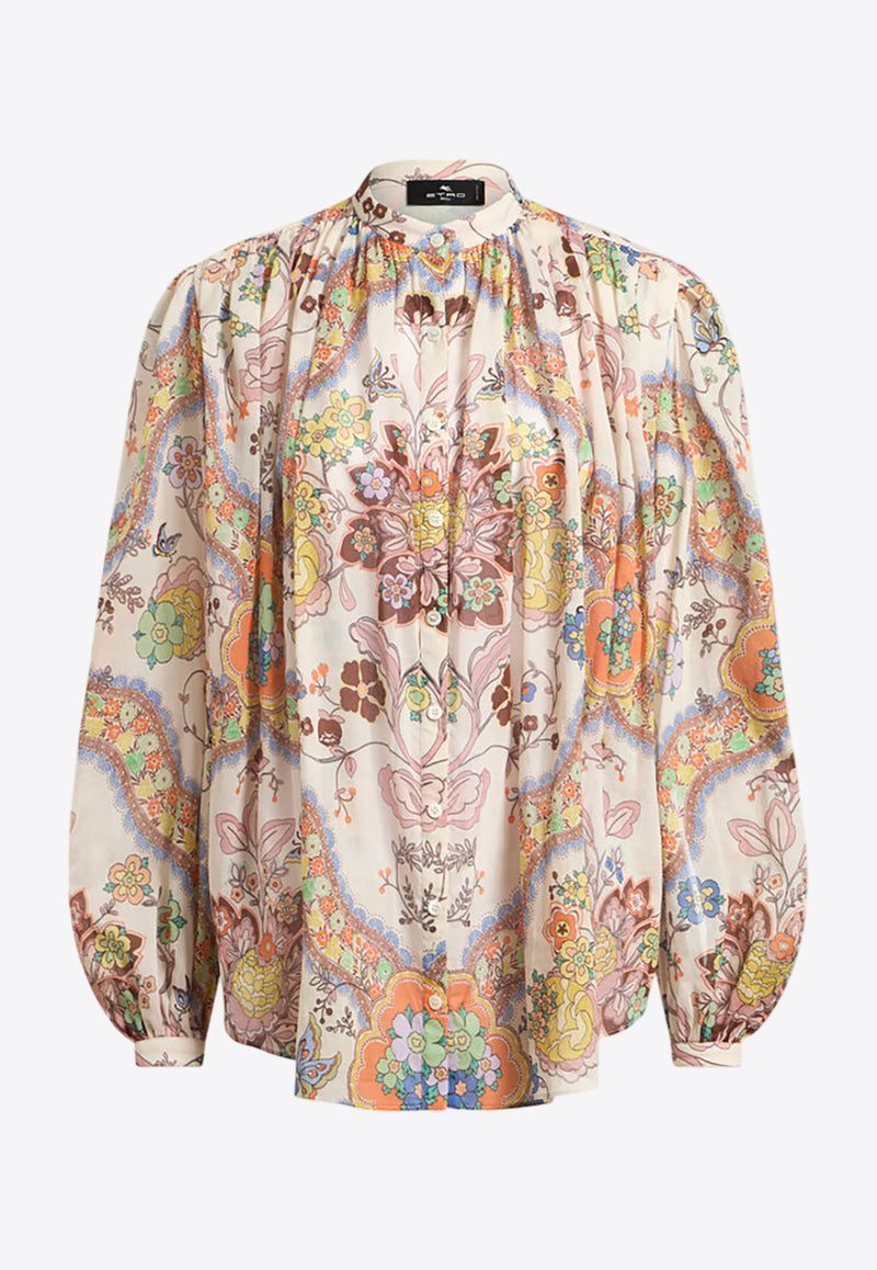 Etro Floral Print Blouse Beige WRIA0048-99SA5J0 X0803